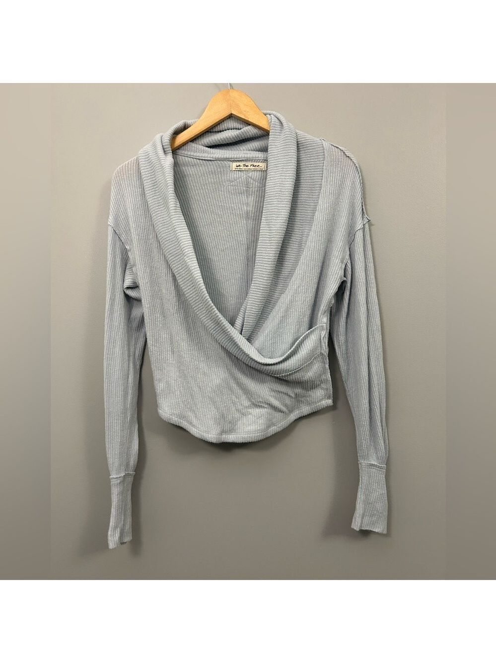 We The Free Soft Knit Top Light Blue XS